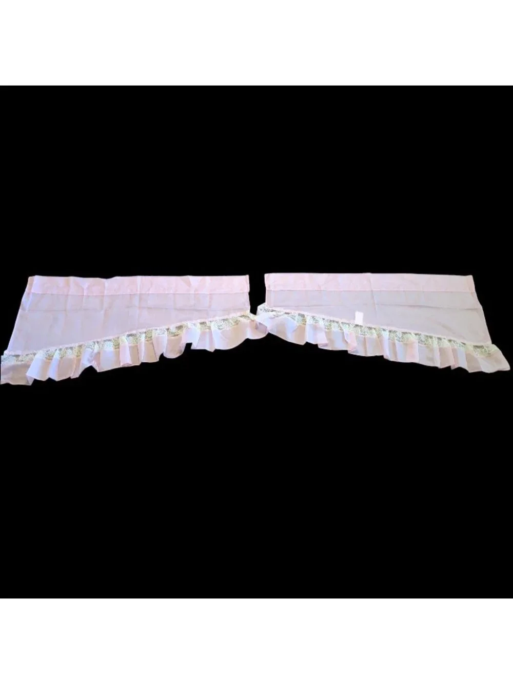 Vintage Semi Sheer Swag Cottage Core Farmhouse Curtain Panel Set of 2 Pink Rose
